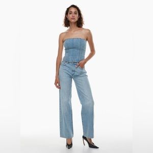Denim Forum The Farrah Hi-Rise Wide Jean